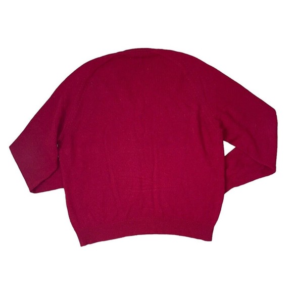 Alan Paine Vintage 100% Lambswool Sweater Red Burgundy 46 Extra Large England - Picture 2 of 7